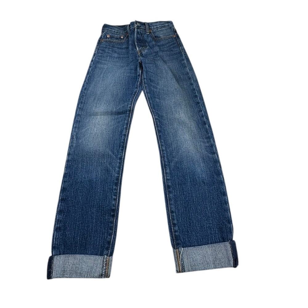 Levis White Oak Cone Denim Jeans Women’s 24x24 Blue Button Fly Mid Rise